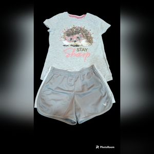 Gray athletic shorts and Hedge Hog Tee Shirt Bundle